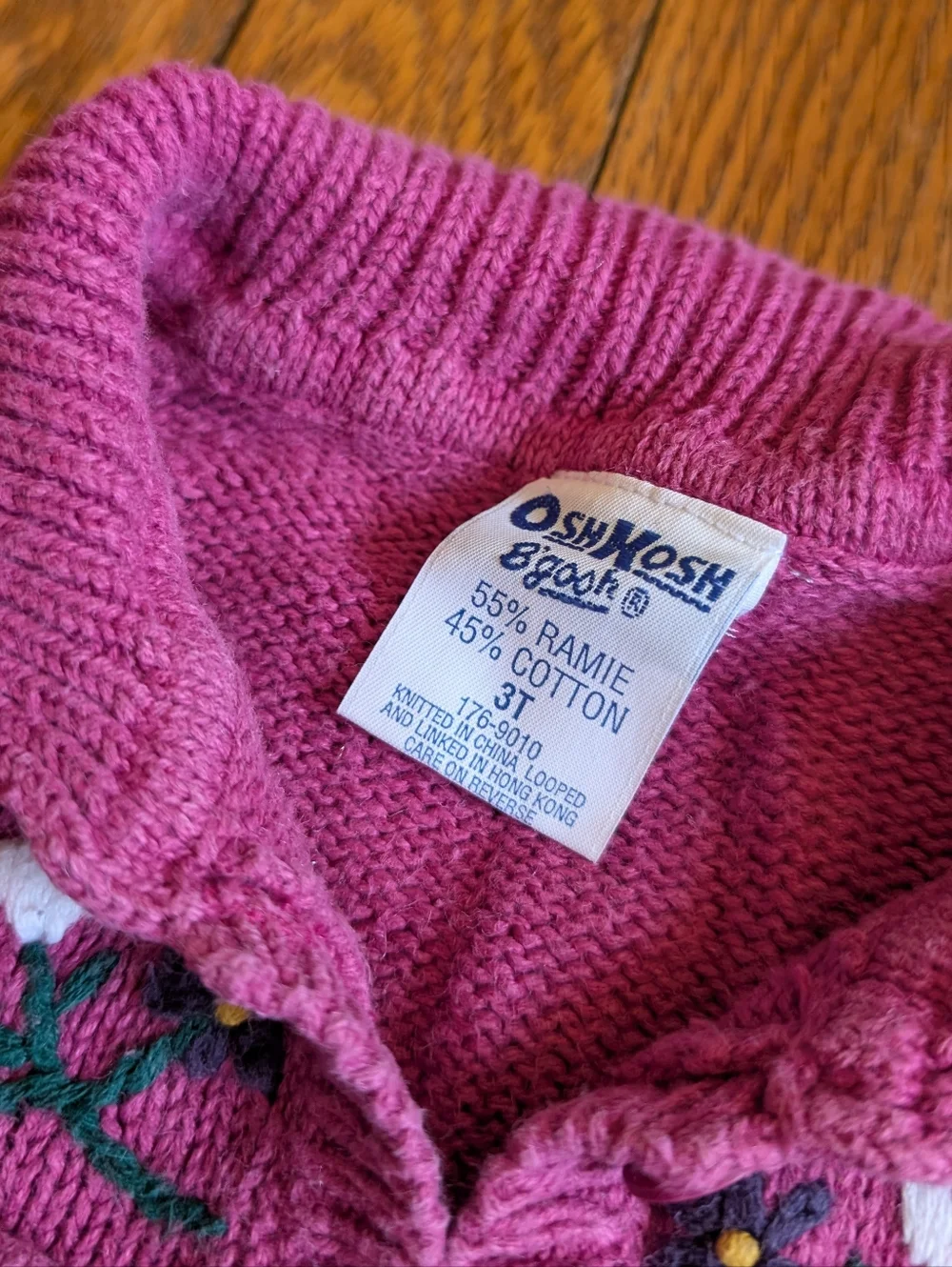 Vintage 90's Y2k OshKosh B'gosh Pink Floral Knit Sweater Vest